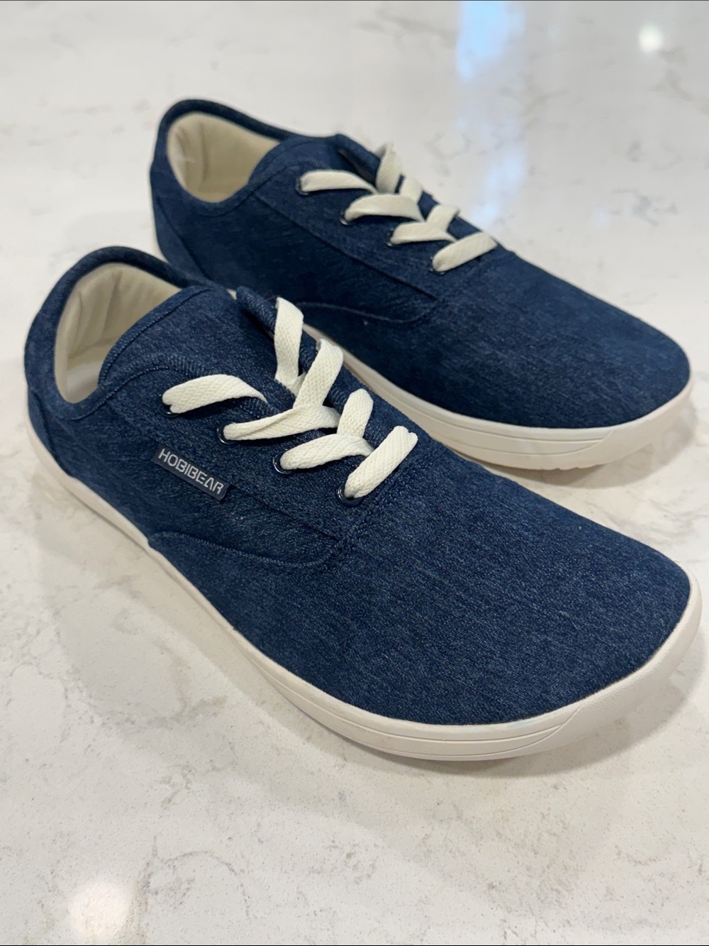 Hobibear Denim-Style Casual Sneakers in Navy Blue